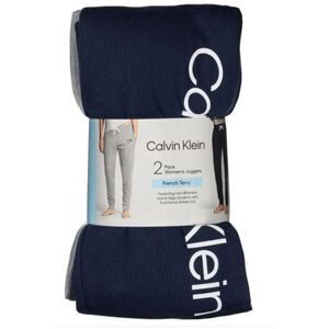 LOT of TWO Calvin Klein NWT size S jogger pants 1 gray, 1 navy blue